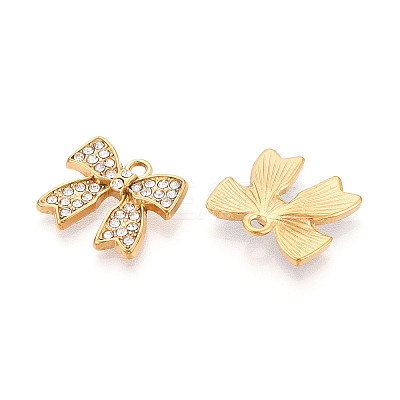 304 Stainless Steel Rhinestone Pendants STAS-T064-82G-03-1
