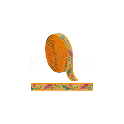 10 Yards Ethnic Style Embroidery Polyester Ribbons OCOR-FG0002-26A-1