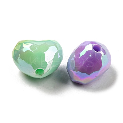 UV Plating Opaque Acrylic Beads X-OACR-E031-09-1