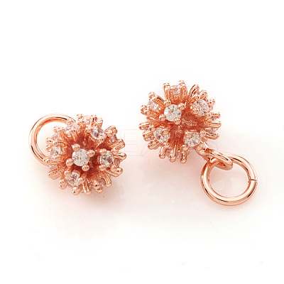 Brass Micro Pave Cubic Zirconia Charms KK-I672-19-1