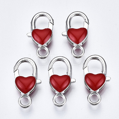 Alloy Enamel Lobster Claw Clasps PALLOY-Q441-031B-RS-1