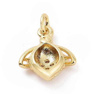 Brass Micro Pave Cubic Zirconia Charms KK-C012-12G-1