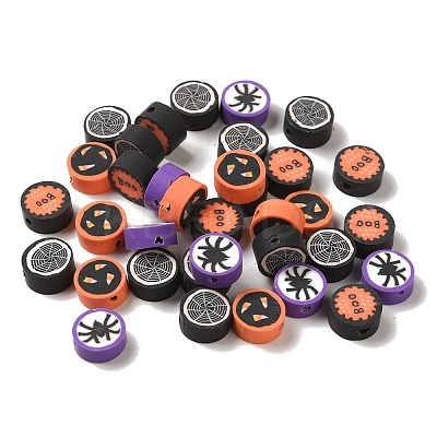 Halloween Theme Pattern Handmade Polymer Clay Beads CLAY-C001-13B-1
