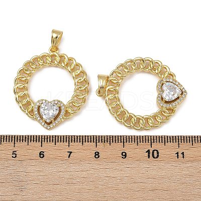 Brass Micro Pave Cubic Zirconia Pendants KK-I358-068G-05-1