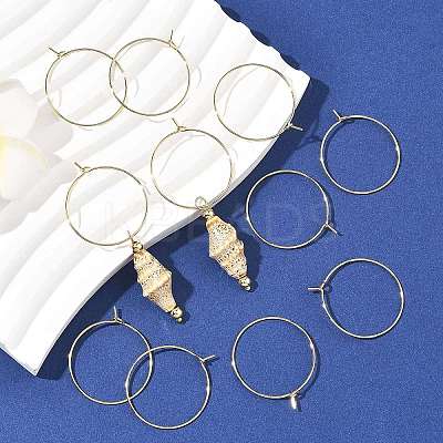 SHEGRACE Brass Hoop Earring Findings XGRPCH280-218G-1