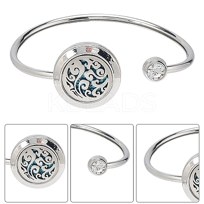 1Pc Stainless Steel Open Cuff Bangles BJEW-SC0001-55A-1
