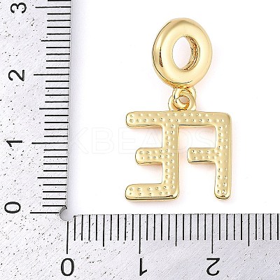 Rack Plating Brass Word FE European Dangle Charms KK-P287-08G-1