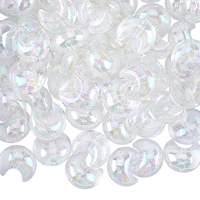 60Pcs UV Plating Transparent Acrylic Beads PACR-SP0001-01-1