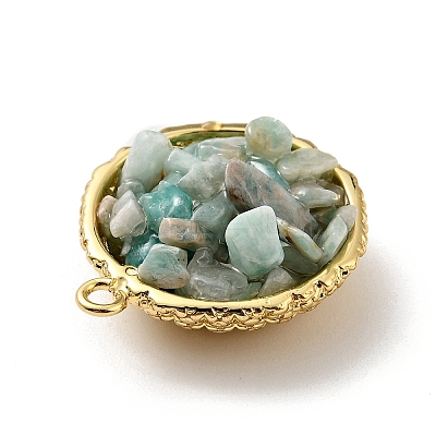 Natural Amazonite Chip Pendants KK-C242-05G-03-1