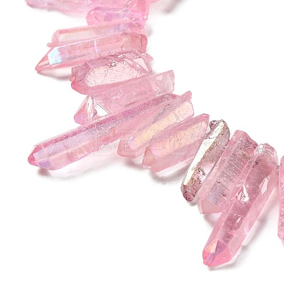 Electroplated Natural Quartz Stick Bead Strands G-G950-06A-01-1