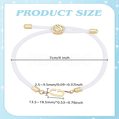 1pc Adjustable Nylon Cord Slider Bracelets for Women BJEW-LP0001-33G-G-1