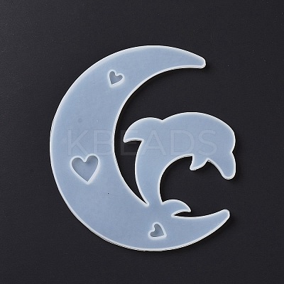 DIY Animal on the Crescent Moon Big Pendant Silhouette Silicone Molds DIY-F125-04-1