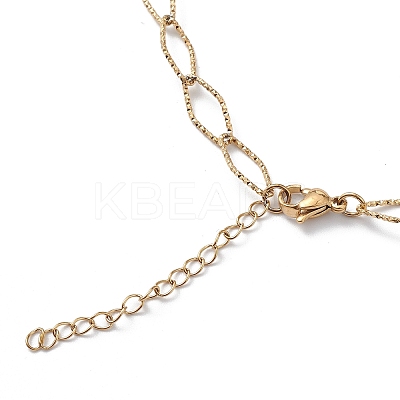 Ion Plating(IP) 304 Stainless Steel Rhombus Link Chain Necklace for Men Women STAS-B039-03G-1
