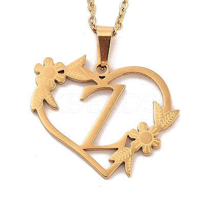 PVD Vacuum Plating 201 Stainless Steel Pendant Necklaces NJEW-R267-02Z-G-1