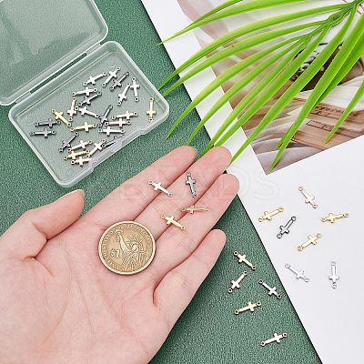 40Pcs 4 Colors Brass Links Connectors KK-PH0003-75-1