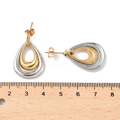 304 Stainless Steel Dangle Stud Earrings EJEW-V015-01GP-1