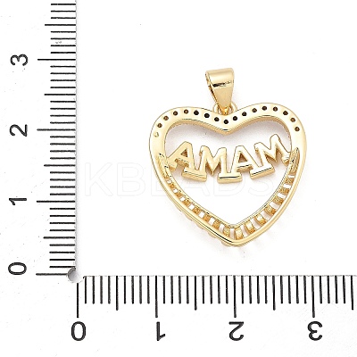 Mother's Day Brass Micro Pave Cubic Zirconia Pendants LS-KK-Q055-02B-G-1