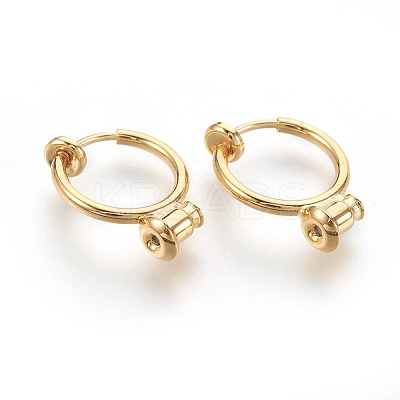 Eco-Friendly Brass Clip-on Hoop Earrings X-KK-L168-04G-1