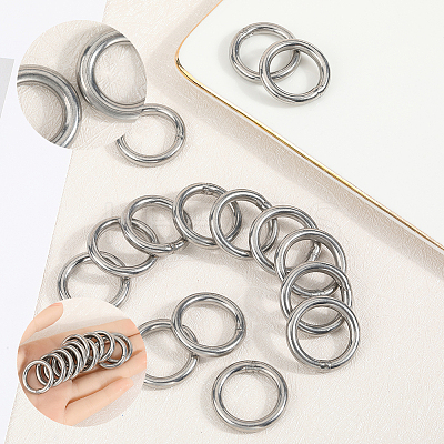 20Pcs 304 Stainless Steel Closed Jump Rings STAS-SP0001-85A-1
