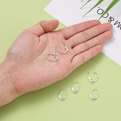 925 Sterling Silver Leverback Hoop Earring Findings STER-M104-02S-1