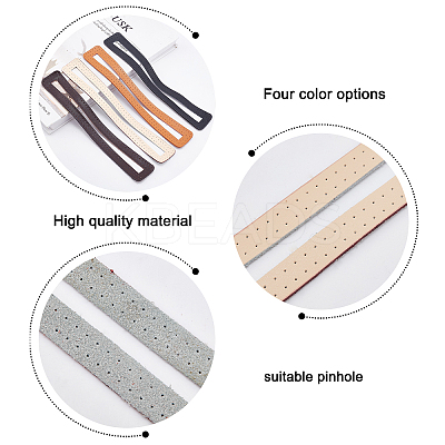 4Pcs 4 Colors Leather Frame for Bag Zipper Side Pocket Making DIY-WR0001-78-1