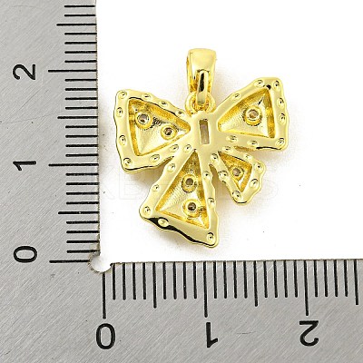 Brass Micro Pave Clear Cubic Zirconia Pendants KK-P263-03A-G-1