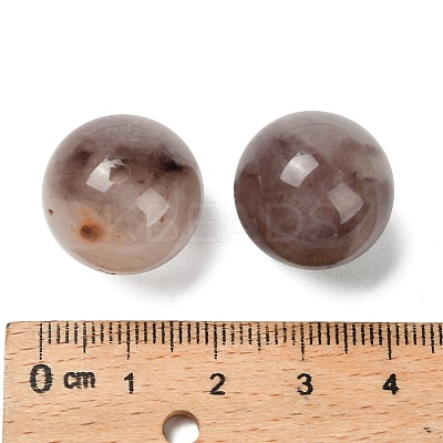 Natural Violet Strawberry Quartz Sphere Beads G-G290-07B-1