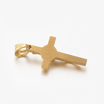 Easter Theme Hot Unisex 201 Stainless Steel Crucifix Cross Pendants STAS-F010-24G-1