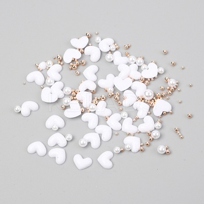 Heart Plastic Cabochons Nail MRMJ-I001-04B-RG-1