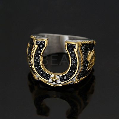 304 Stainless Steel Micro Pave Cubic Zirconia Finger Rings FS-WG5ACE0-02-1