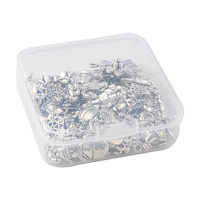 40Pcs 10 Styles Christmas Theme Alloy Pendants FIND-FS0001-50-1