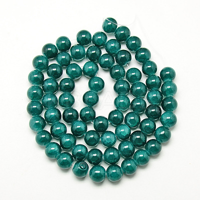 Baking Paint Crackle Glass Bead Strands DGLA-Q023-6mm-YS40-1