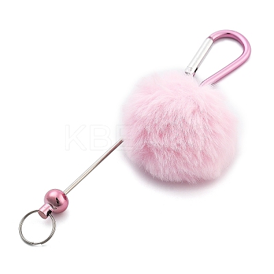 Aluminum Alloy Pom Pom Ball Beadable Keychain Bar HJEW-Q001-01A-1