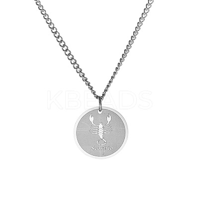 Non-Tarnish 304 Stainless Steel 12 Constellation Pendant Necklaces for Sweater FZ0908-9-1