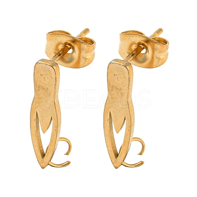 Ion Plating(IP) 304 Stainless Steel Stud Earring Findings STAS-H180-13G-1