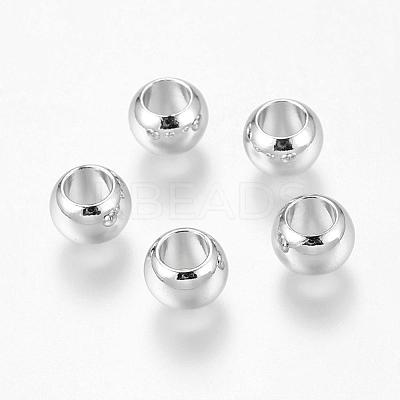 Environment Brass European Beads KK-P120-03P-1