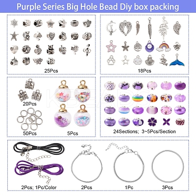 European Bracelets Necklaces Making Kits DIY-YW0004-91C-1