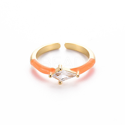 Brass Enamel Cuff Rings RJEW-T016-28D-NF-1