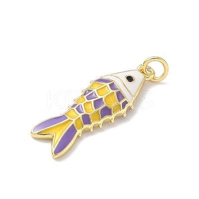 Sea Animals Brass Enamel Pendants KK-B155-02B-03G-1