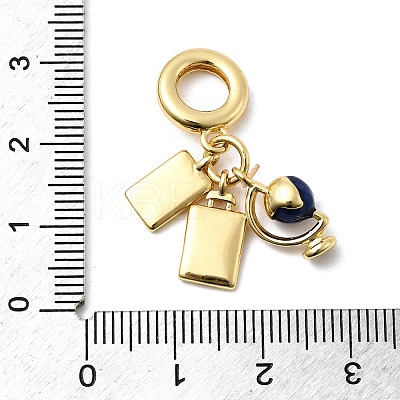 Brass Enamel Colorful European Dangle Charms KK-C138-10G-1