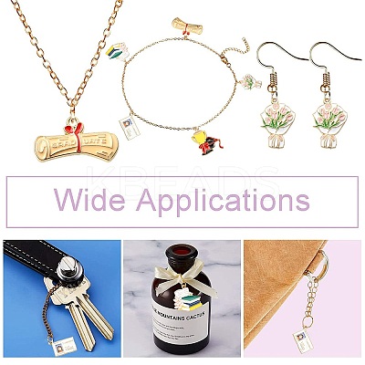 30Pcs 5 Styles Graduation Theme Alloy Enamel Pendants FIND-CJ0002-50-1