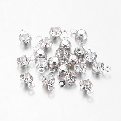 Platinum Brass Setting with Middle East Rhinestone Pendants X-RB-6.5x4x3.5-01N-1