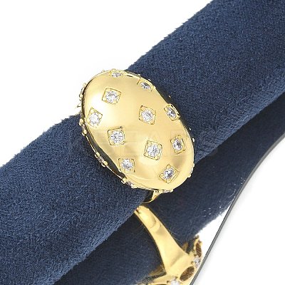 Brass Micro Pave Clear Cubic Zirconia Cuff Rings LS-RJEW-M029-04G-1