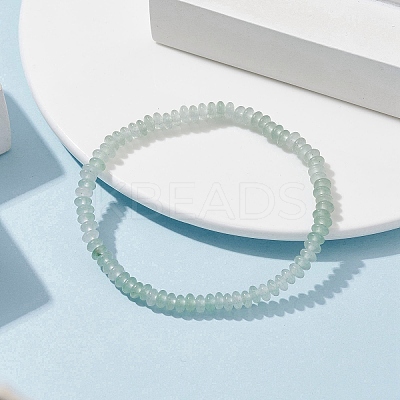 Natural Green Aventurine Rondelle Beaded Stretch Bracelets BJEW-JB09980-02-1