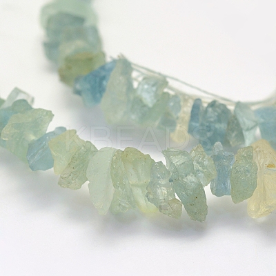 Rough Raw Natural Aquamarine Beads Strands G-K202-33B-1