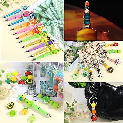 16Pcs 8 Styles Food Grade Silicone Focal Beads SIL-SZ0002-20-1