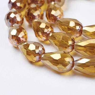 Electroplate Glass Beads Strands EGLA-D015-15x10mm-21-1