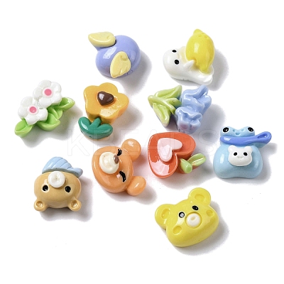 Bear/Flower/Heart Opaque Resin Decoden Cabochons CRES-P031-F-1