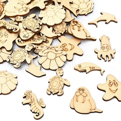 50 Pcs Unfinished Blank Wooden Slices for Painting Arts WOOD-CJC0011-17B-1