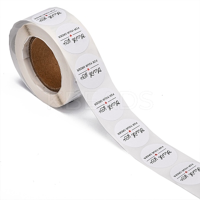 1 Inch Thank You Adhesive Label Stickers X-DIY-J002-C03-1